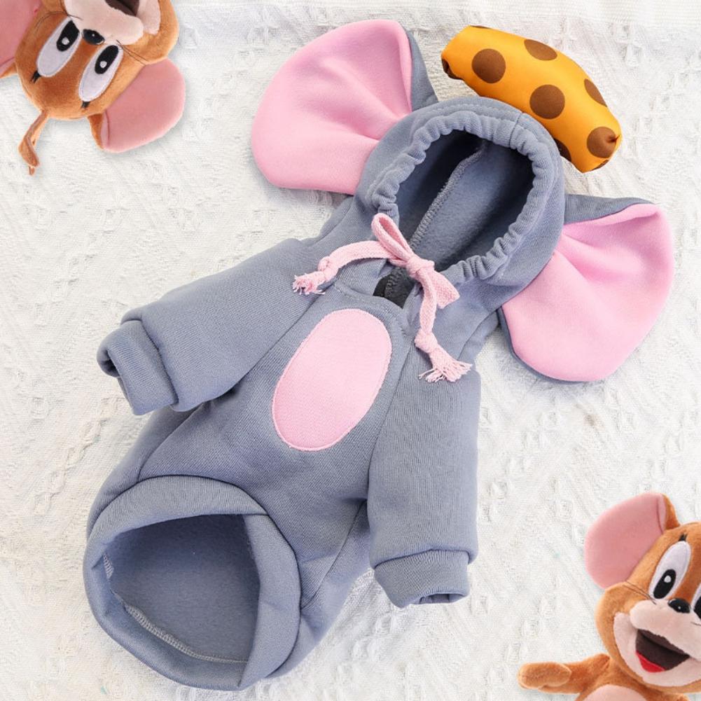 Winter Dog Clothes Funny Big Ear Mice Pet Costume Warm Coat For Small Dogs Clothing Mouse Puppy Jacket Chihuahua Pug Sweater