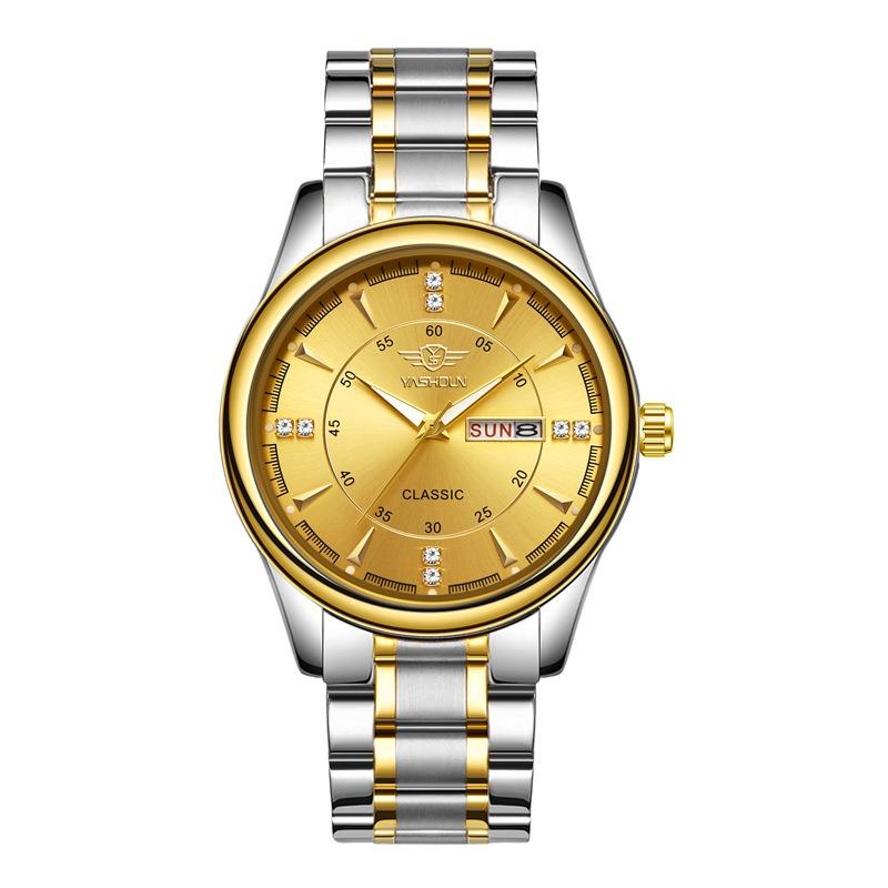 Top Brand Business Fashion Men's Watch Double Calendar Men's Luminous Waterproof Quartz Watch