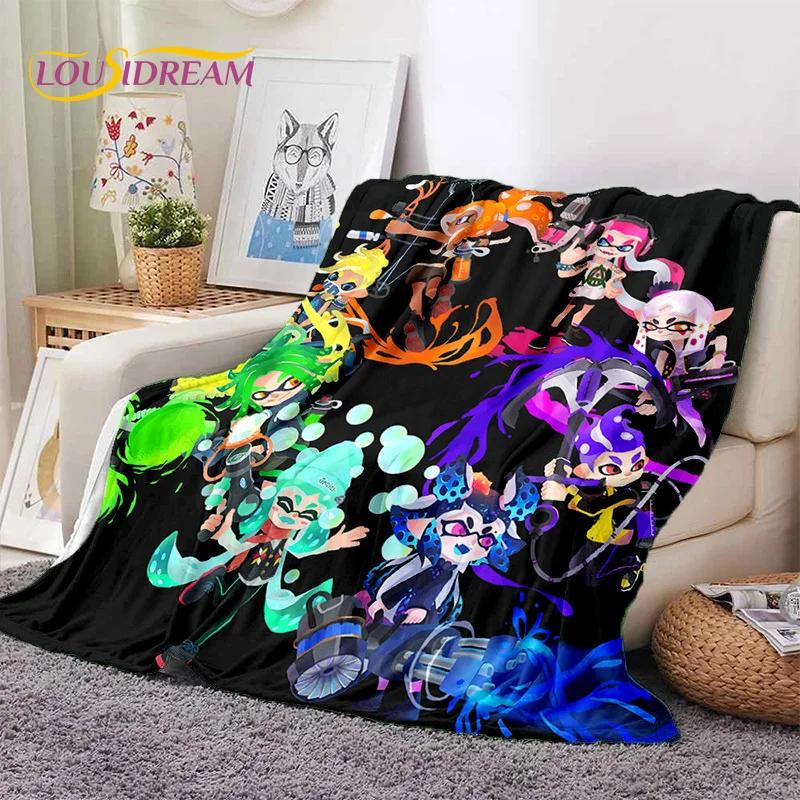 Splatoon3 PC Gamer Cartoon Game Soft Flannel Blanket for Beds Bedroom Sofa Picnic,Throw Blanket for Cover Outdoors Leisure Gift