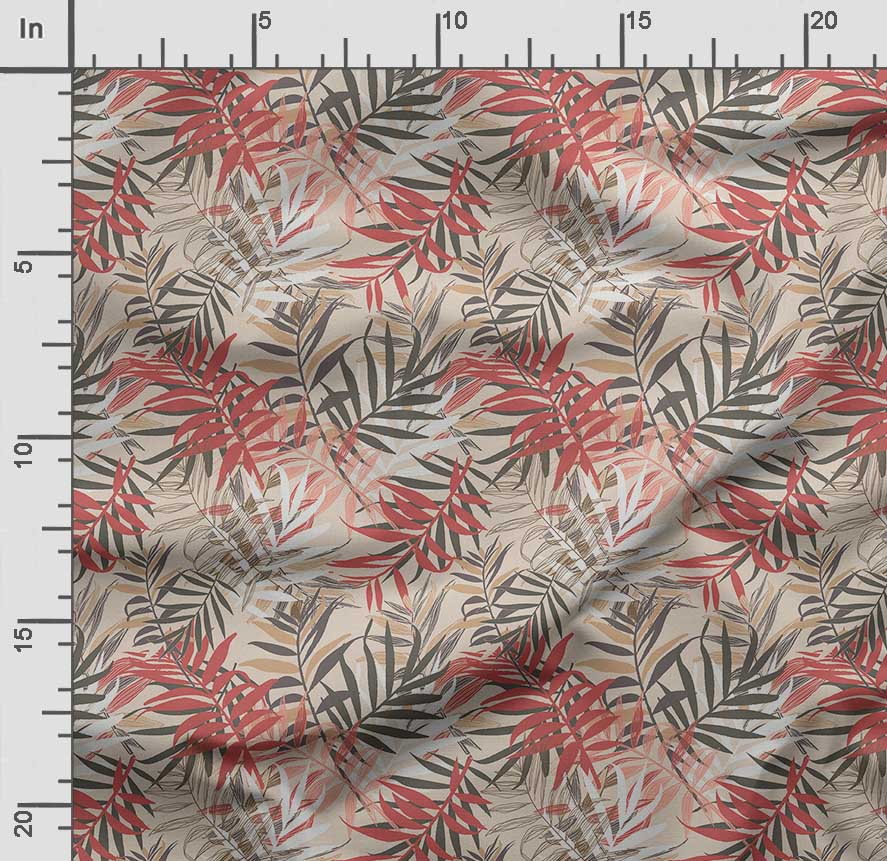 Soimoi Leaves Print,  Cotton Cambric, Quilting Fabric Sold by The Yard 42 Inch Wide, Medium Weight Cotton Fabric,