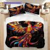Phoenix Pattern Bedding Quilt Set Quilt Cover Pillowcase Home Decoration Birthday Gift (1 * duvet cover + 2 * pillowcase, without core)