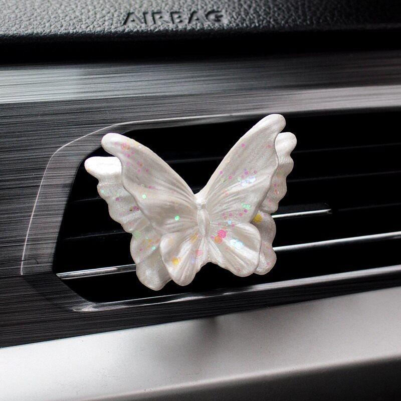 Car Air Vent Fragrance Diffuser, High-End Camellia Butterfly Aroma Stone, Car Interior Decoration Diffuser