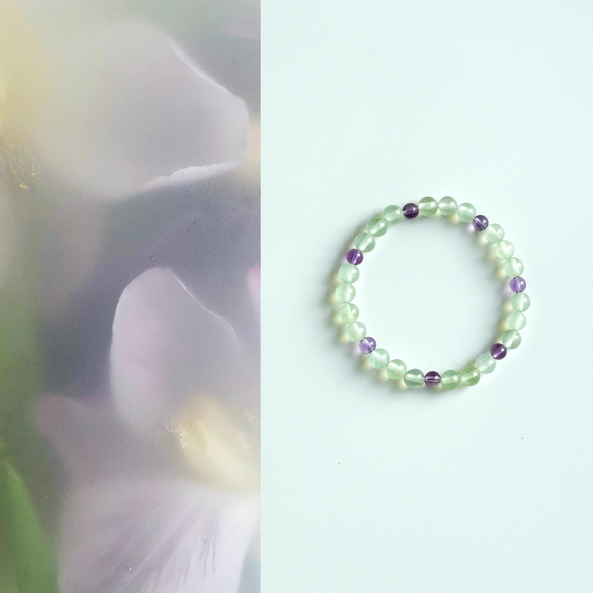 Recommended Jewelry Original New Chinese Style Natural High-Quality Prehnite Amethyst Bracelet for Women Gift Wrist size15.5-16CM