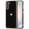 Silicone Case - BOOLING - for Samsung Galaxy S26 - Heart Pattern Anti-Scratch Slim Flexible - Black
