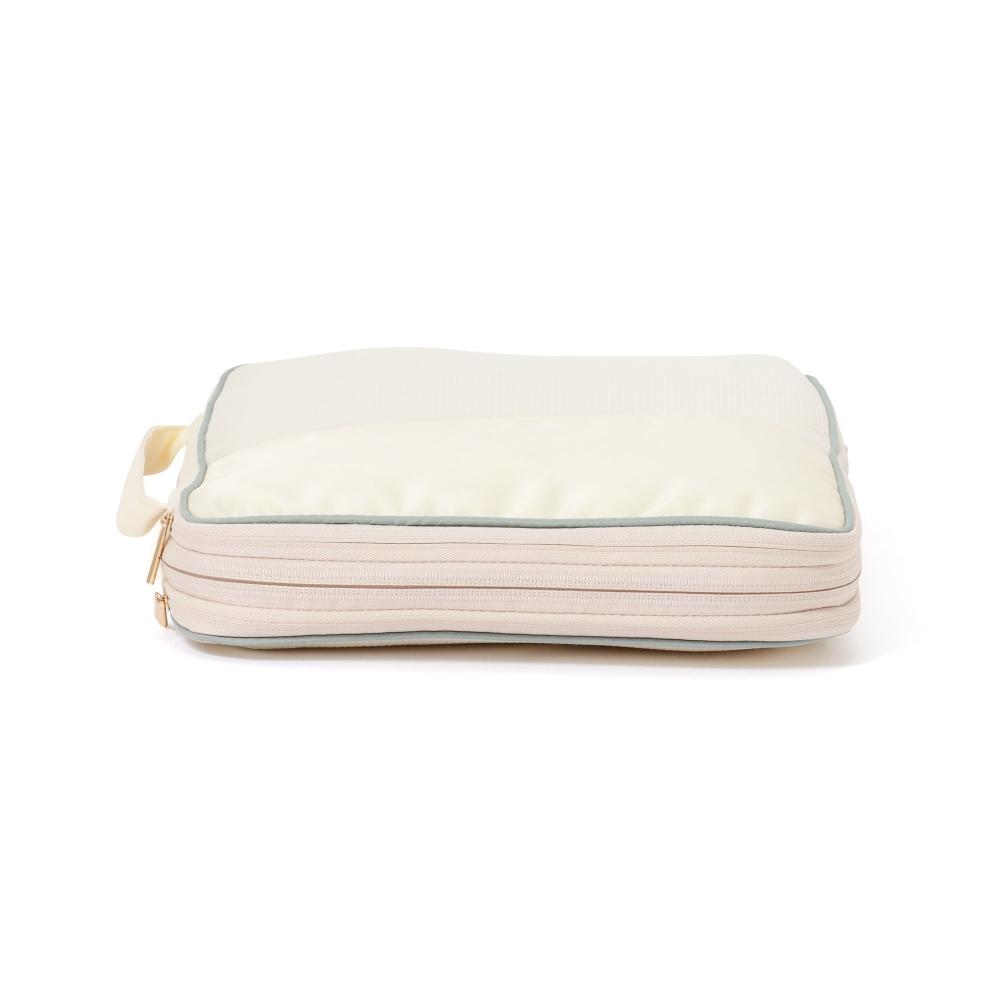 Franc Franc Japan Bicolor Satin CoMpression Organizer M Mint X Ivory