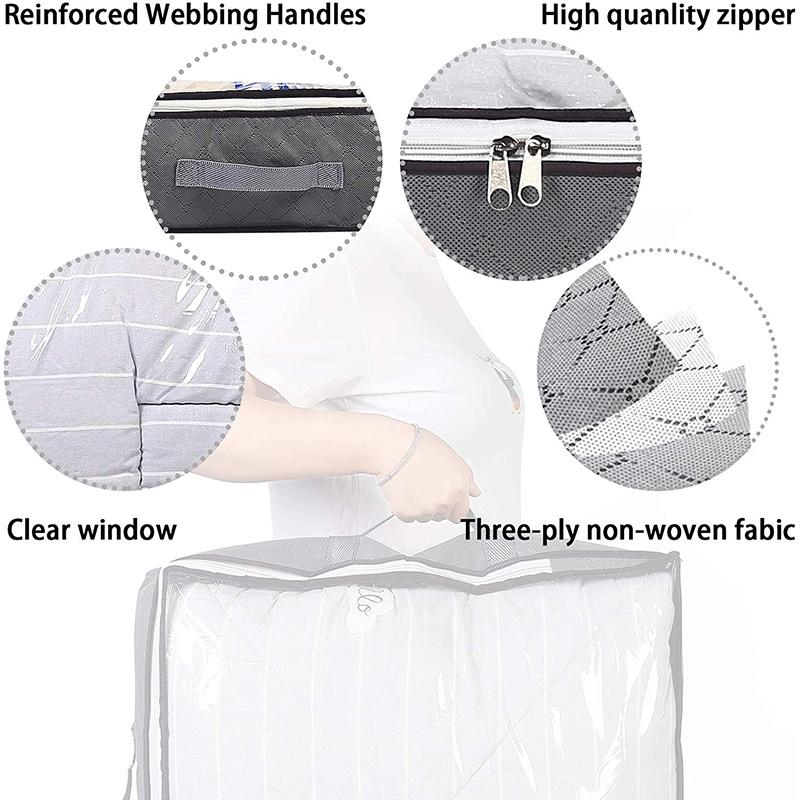 1/2/4Pcs Underbed Clothes Storage Bags Zipped Organizer Wardrobe Cube Closet Boxes
