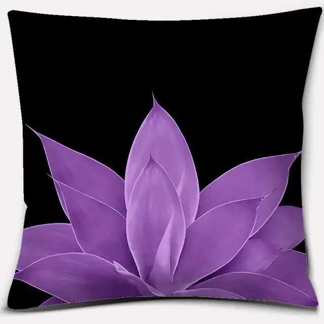 Purple Pattern Pillow Home Office Decoration Bedroom Sofa Car Cushion Cover