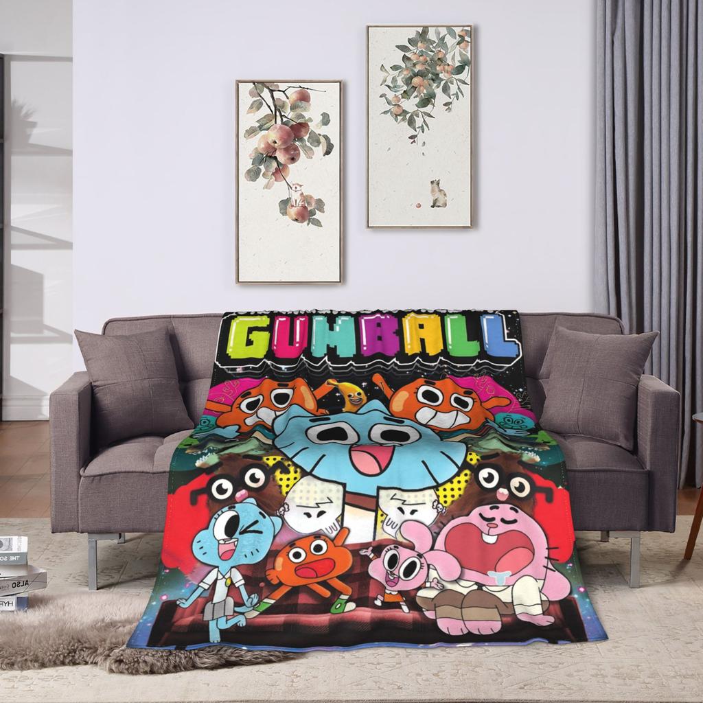 The Amazing World Of Gumballs Blanket  Picnic Flannel Throw Blanket For Couch Bed Warm Soft Design Quality Bedspread Gift Idea