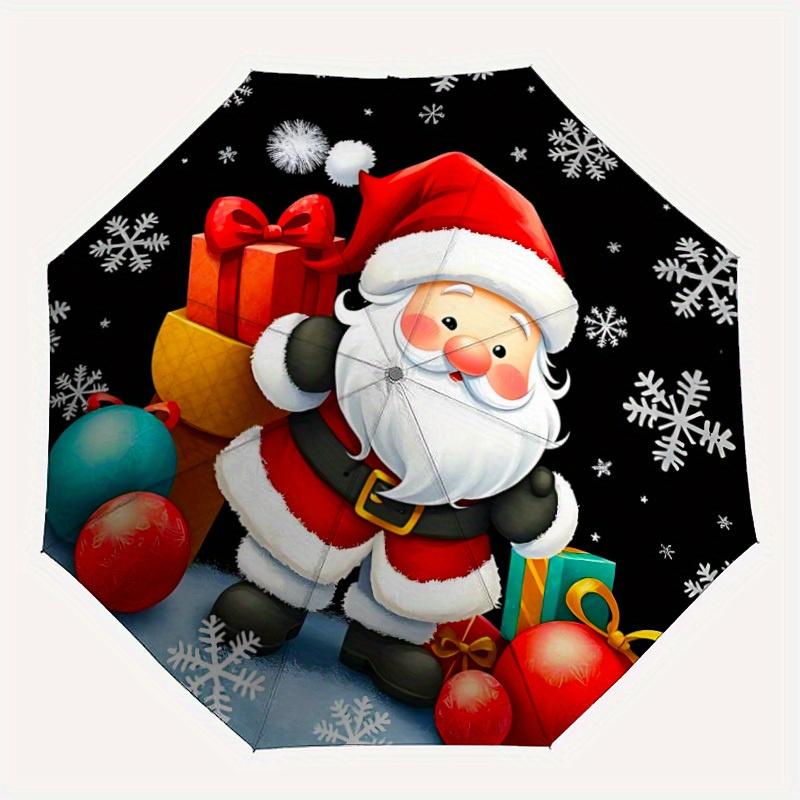 

1pc Christmas Santa Claus Umbrella - 8-Rib Automatic Open/Close, Fashionable Compact Umbrella for Outdoor Adventures yy250813165