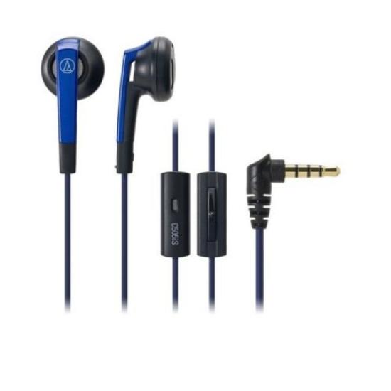 BL Wired Earphones with Blue Audio-Technica ATH-C505iS Microphone,