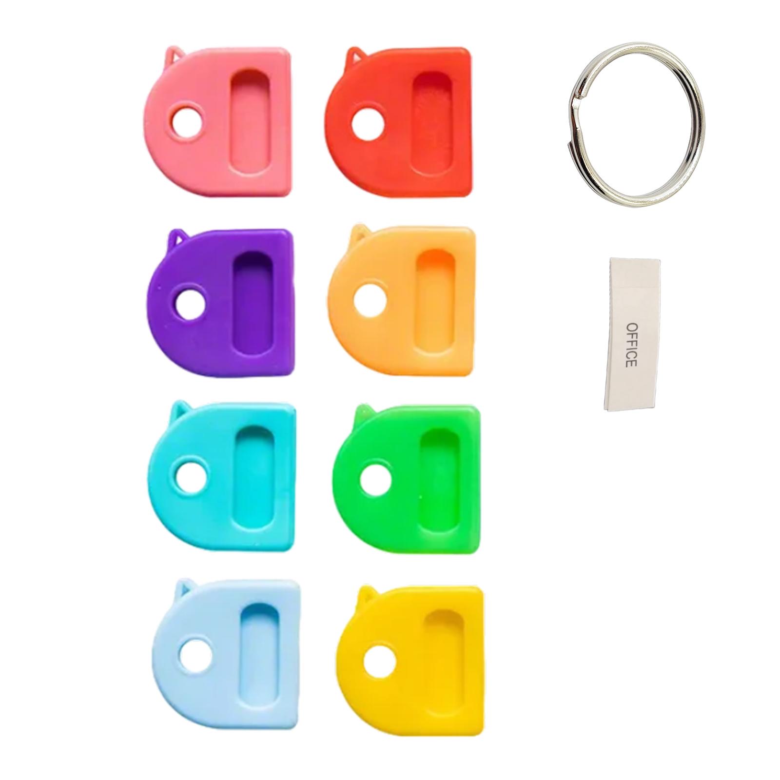 

Набор из 8 цветных пластиковых колпачков для ключей для легкой идентификации с круглыми и полукруглыми формами в ярких цветах B
