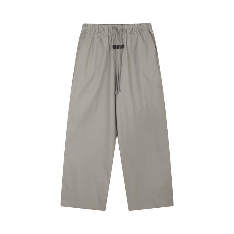 24SS New FOG Main Line Solid Color Nylon Drawstring Trousers Straight Casual Wide-leg Trousers Men and Women of the Same High Street Autumn