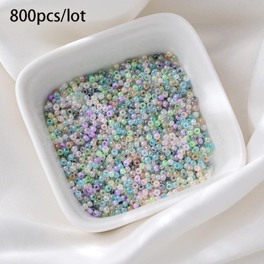 500/800Pcs/Lot 2/3mm Candy Color Glass Seed Beads Cute Bulk Small Bead Bracelet Handicraft for DIY Jewelry Making Accessories