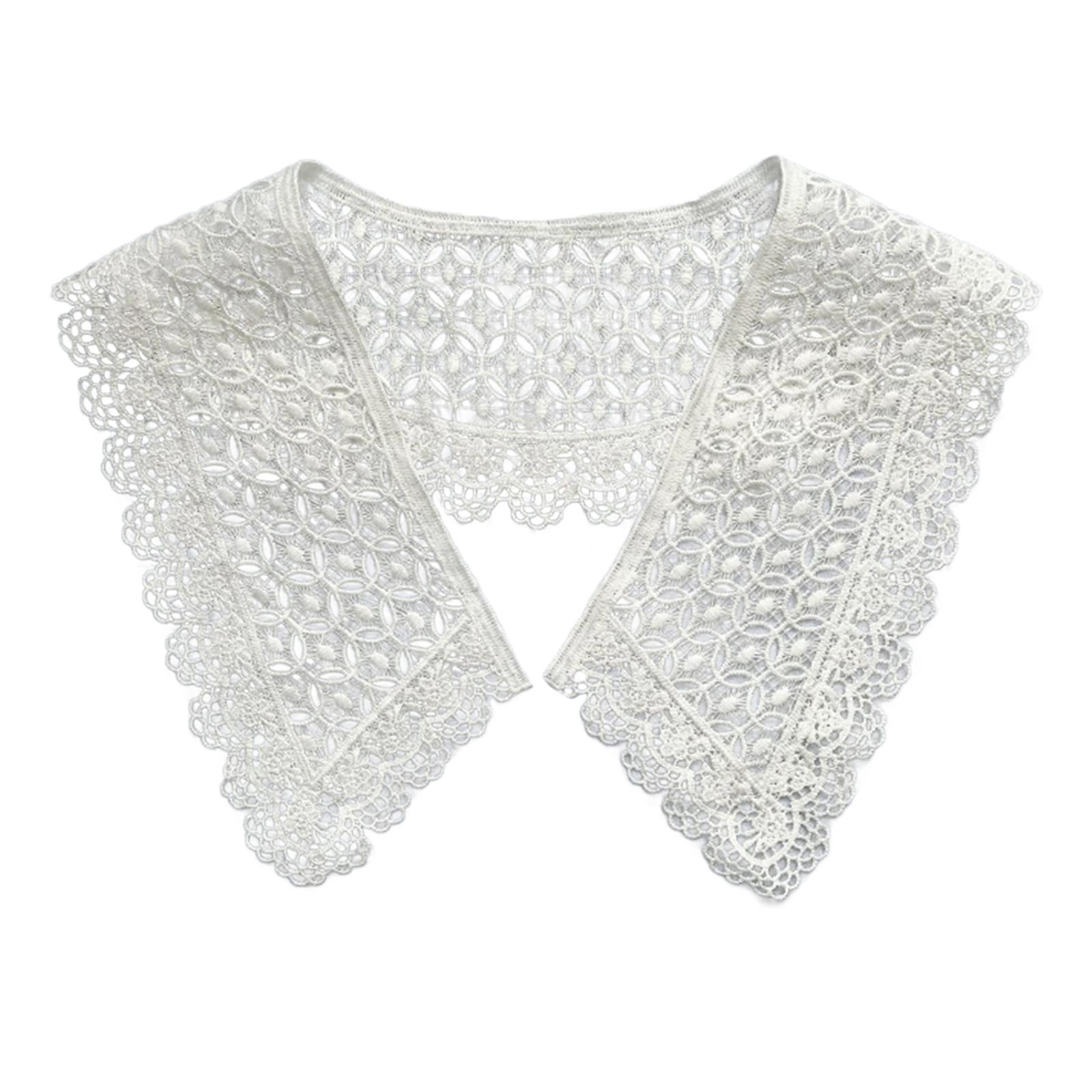 

Women False Collar Lace Collar Blouse Top Elegant Fake Collar Shawl Wrap Universal Lady Party Dress Clothes Accessories A