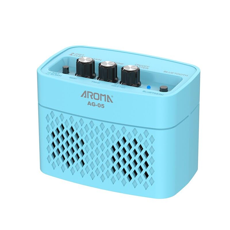 AROMA BLU Guitar Amplifier with Rechargeable 5W and Bluetooth AG-05 Built-in