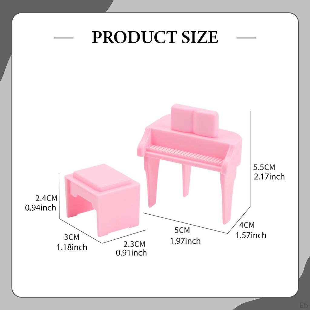 Dollhouse Piano Dolls House Furniture Ornament Home Decor Scenery Supplies Keyboard Toy Mini Upright