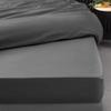 Drap housse 160x200 cm - Percale 100% coton - Bonnet 30 cm - Anthracite