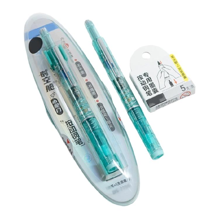 

Press Fountain Pen Inks Pen Includes 5 Inks Cartridges Retractable Inks Pen for Writing Drawing Calligraphy Practice