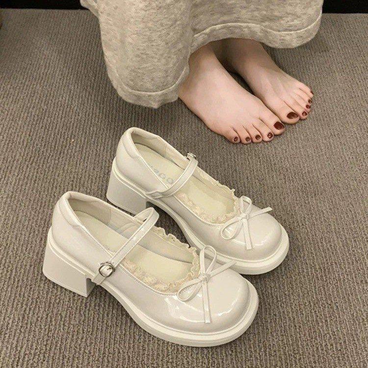 

New Vintage Round-toe Versatile Height-increasing Women s Shoes 40