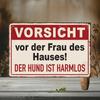 Humorous Door Sign Vintage Aluminum Plaque Out for Lady Dog Friendly Add European Playfulness To Home Entrance