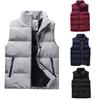 Podzim Zima Pánská vesta Bavlna Vycpaný Silný Jednobarevný Stojáček Zip Větruodolná bunda Streetwear
