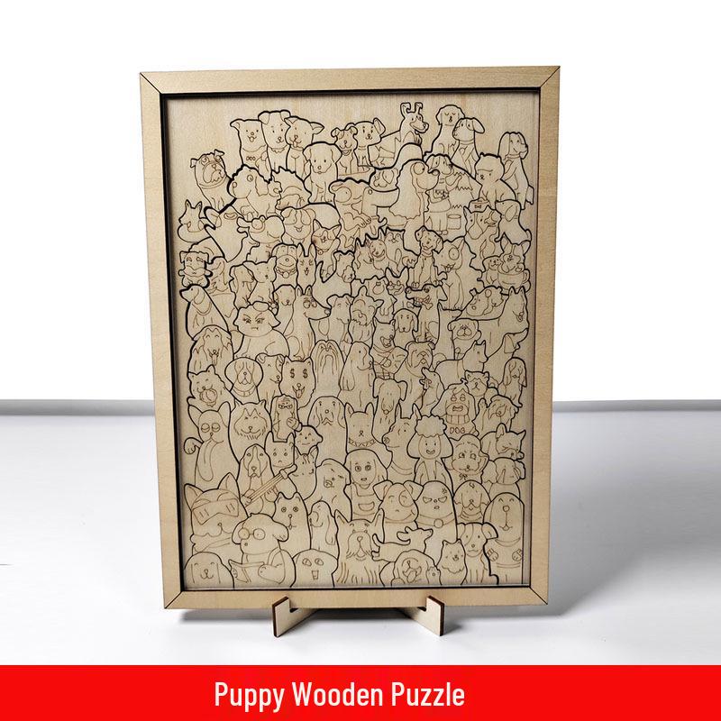 Ma Jiaqi s Challenging Cat & Dog Alien Jigsaw Puzzle - 100 Intricate Pieces 21x28 cm