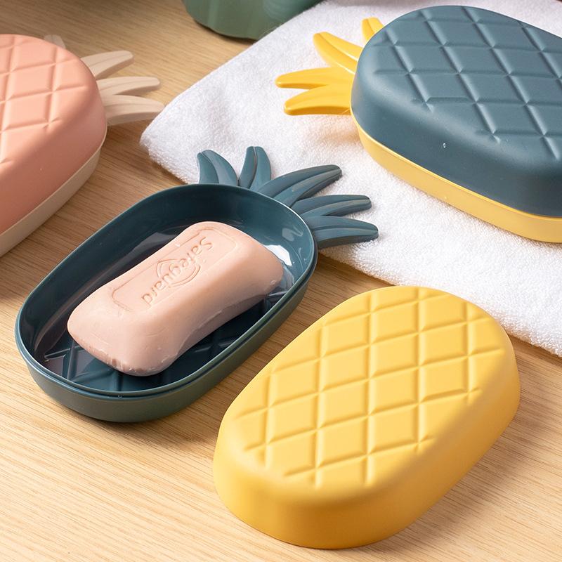 Pineapple Travel Soap Box Portable Draining Soap Box Cute Large Household Laundry Soap Box