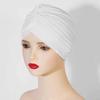 New Women Solid Color Hijab Turban Cancer Beanie Bonnet Inner Hijabs Cap Hair Loss Chemo Hat Elastic Head Cap Muslim Indian Hat