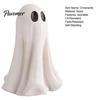 Durable Resin Autumn Display Cute White Ghost Statue, Big Eyes Figurine, Halloween Tabletop Decor, Child-Friendly Party Props Spooky Indoor