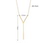 1Pcs Stainless Steel Long Bar Tassel Paragraph V Shaped Collarbone Necklace Female Holiday Party Minimalist Style