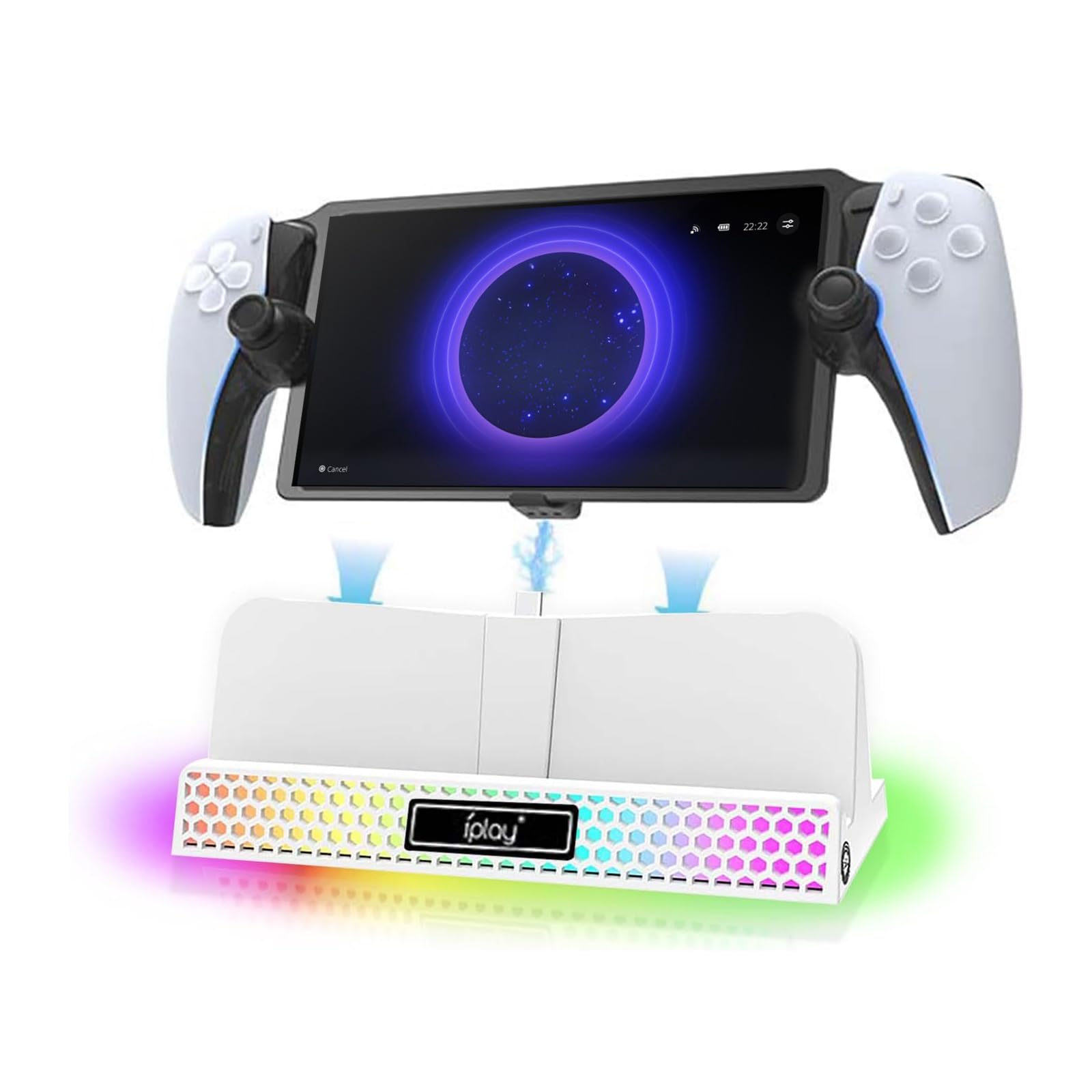 

PS Portal Charging Stand Generation 2 Types of Charging Remote Player Charging Dock for PS5 Portal with LED Fast Overcharging Can be Charged by Just білий
