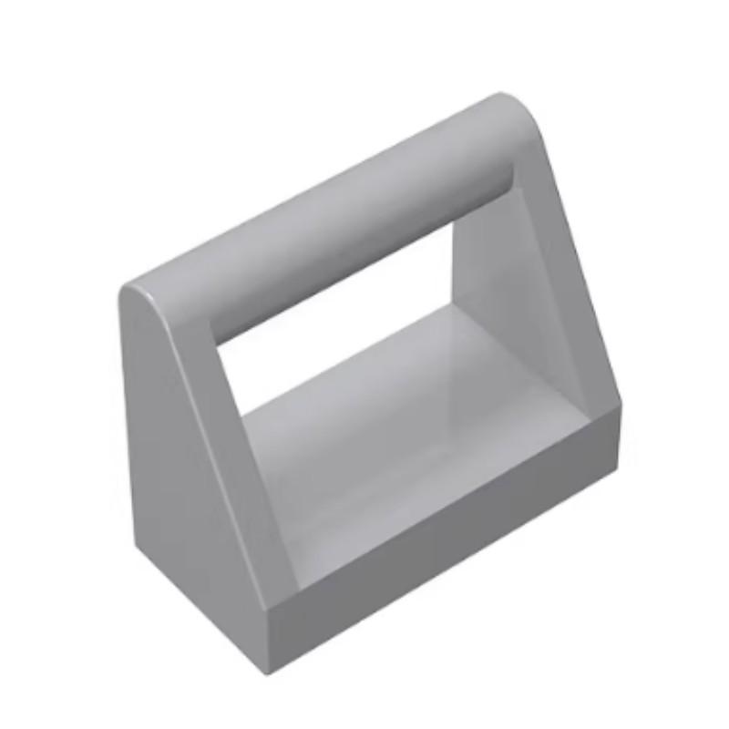 50g Compatible 2432 Technic MOC Small Particle Blocks 1x2 Plate with Top Handle светло-серый