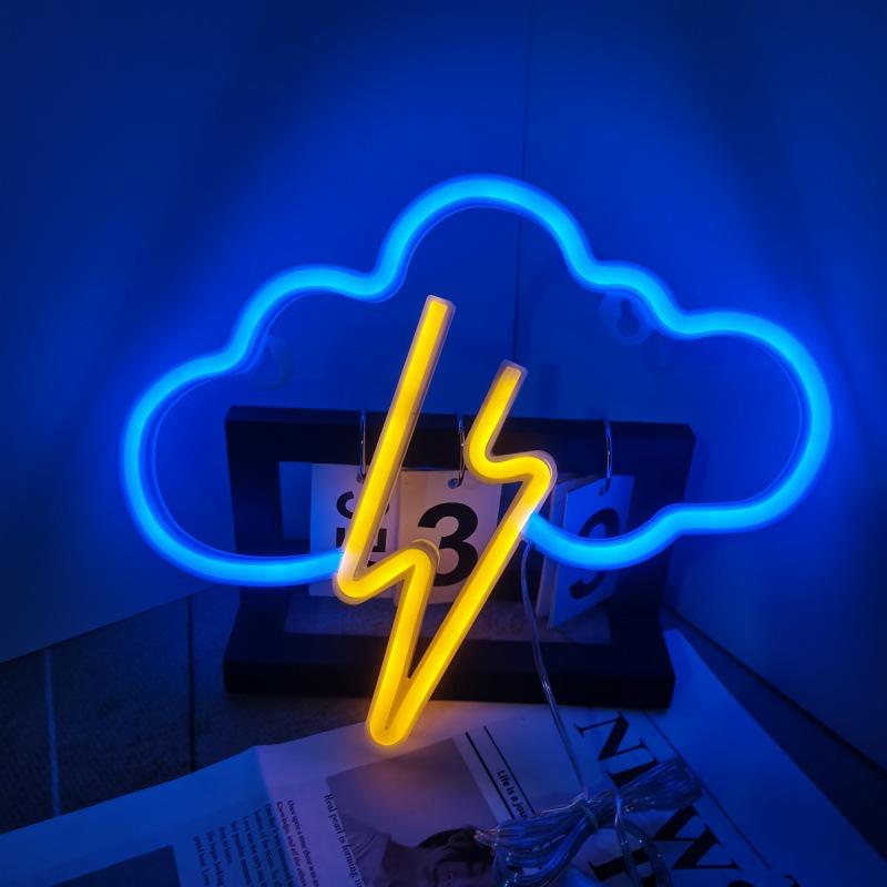 LED Neon Decorative Lights: Cloud, Lightning, Musical Notes, Moon, Bat