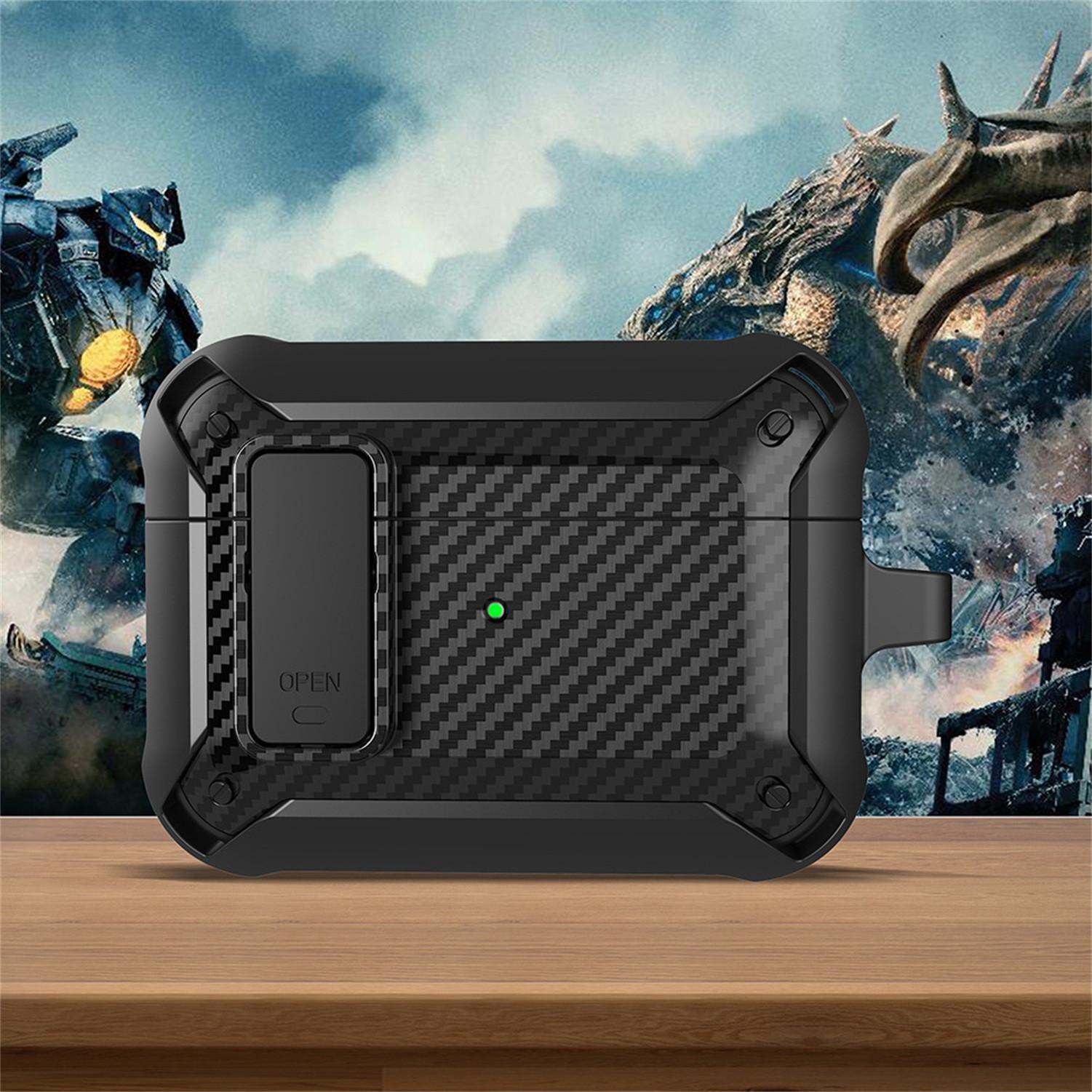 

Чехол для Airpods-Pro2 2022, чехол 3, чехол для беспроводных наушников из углеродного волокна, чехол для наушников с крючком для брелка для AirPod Pro 2, 2-й тонкий чехол для ПК One Size чёрный