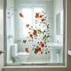 Blumen Schmetterling Vogel Fensteraufkleber, Selbstklebender Statischer Glassticker für Wohnzimmer Dekoration, Rückstandsfrei Abnehmbare Wandkunst