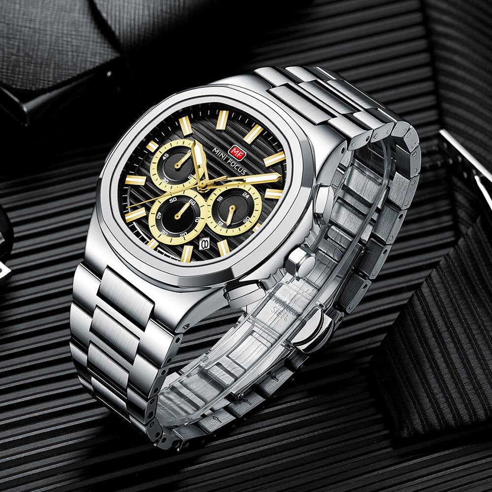 Stainless Steel Man Watch Leisure Fashion Quartz Wrist Watches Waterproof Outdoor Multifunctional Business Watch