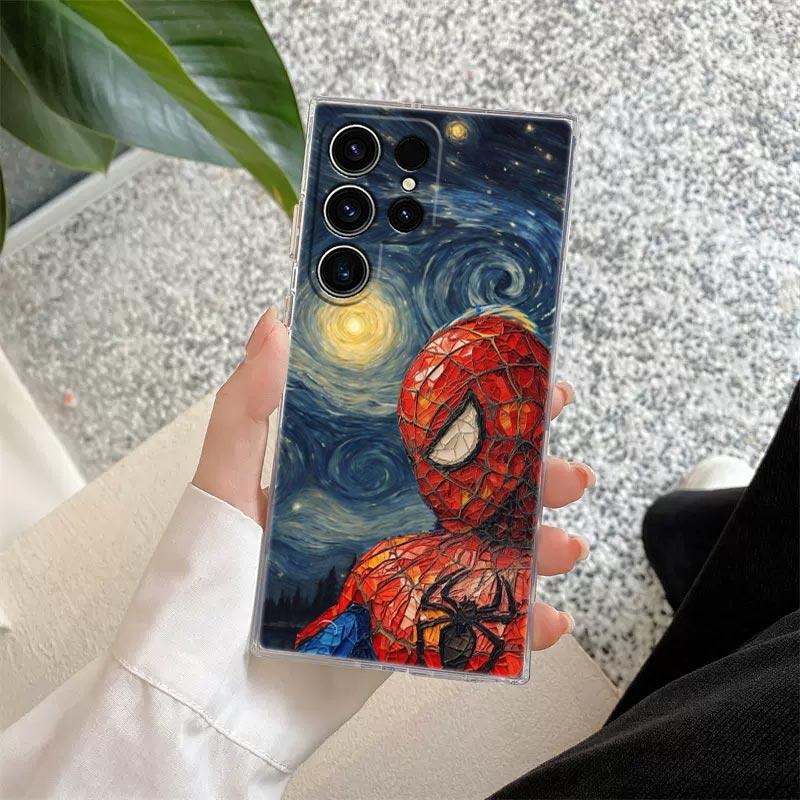 Marvel Oil Painting Transparent Case For Samsung Galaxy S26 S25 Ultra S24 S22 S26 Plus S20 S23 S21 S25 FE 5G Clear Silicon Cover