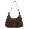 2024 New Fashionable French Style Simple Texture Atmosphere Bag For Women Street Trend Pu Shoulder Bag