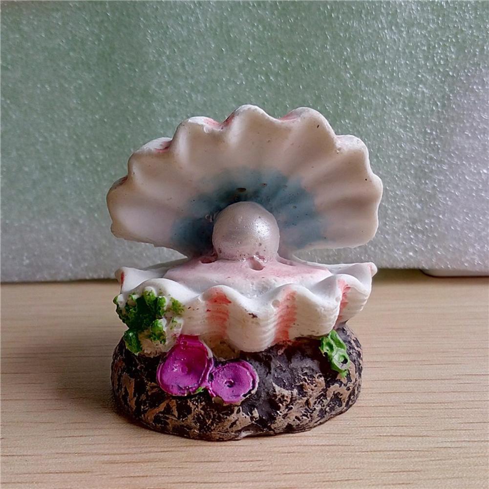Artificial Resin Decoration Ornaments Pearl Shell Oxygen Pump Air Bubble Stone Fish Tank Aquarium Accessories