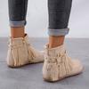 Women's Fashion Retro Boots Winter Ankle Boots Flat Boots Tassel Ladies Boots Plus Size 35-43