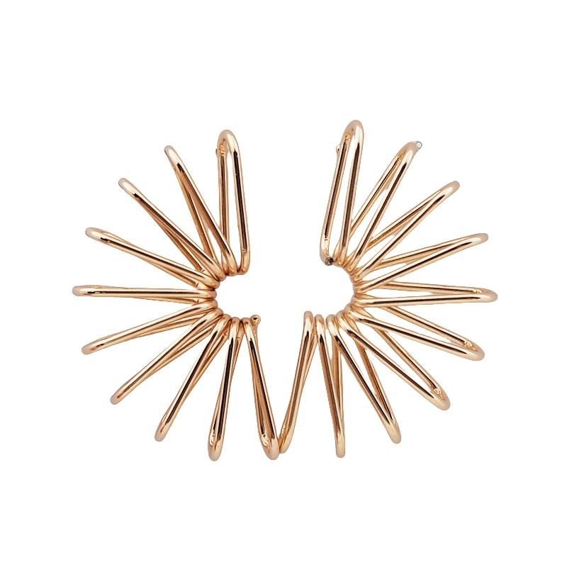Exaggerated Irregular Fan C Shape Radiation Drop Earrings for Women Brincos Simple Party Hollow Geometry Jewelry Wholesale