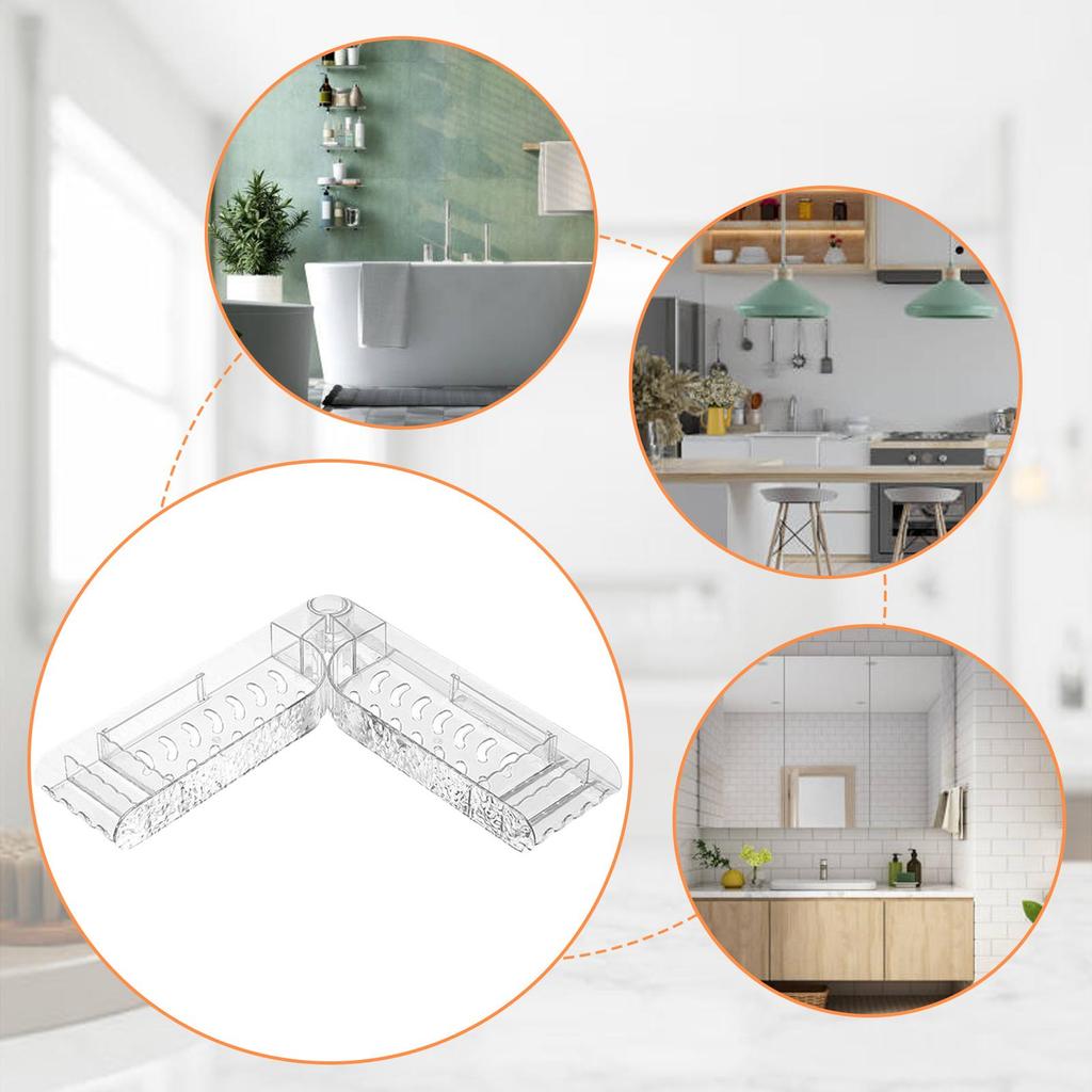 Corner Shower Shelves Waterproof Adhesive Rack Bathroom Shower Organizer Storage For Indoor Kitchen Living Room Countertop