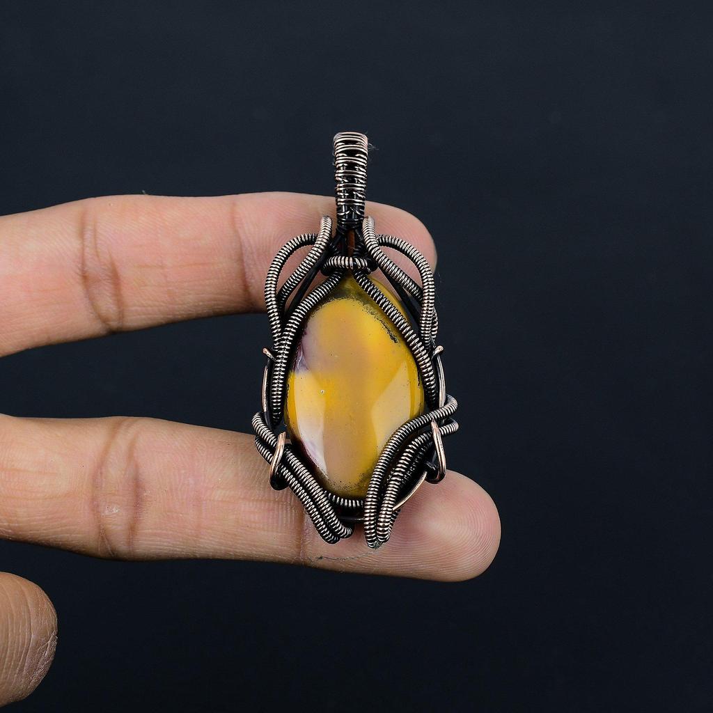 Mookaite 999 Copper Wire Wrapped Pendant Handmade Gemstone Jewelry, Gifts For Wife Brand New Pendant