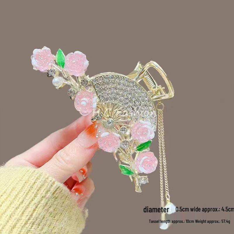 Lily of the Valley Floral Tassel Hair Claw - Ancient Style Women's Accessory