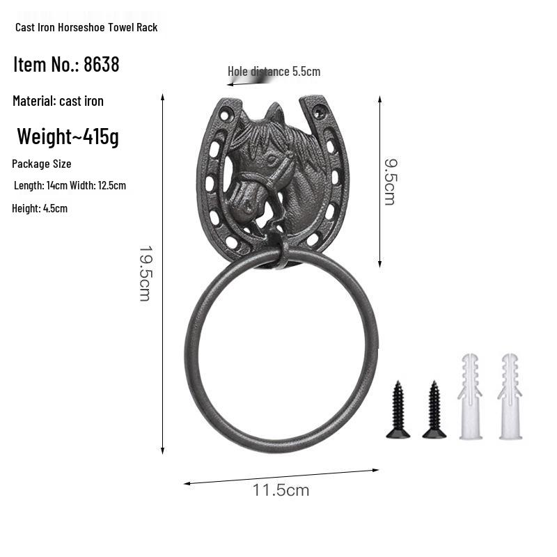 

Nordic Retro Cast Iron Wall-Mounted Tissue Holder for Home, Model Rooms, B&Bs, and Restaurants.