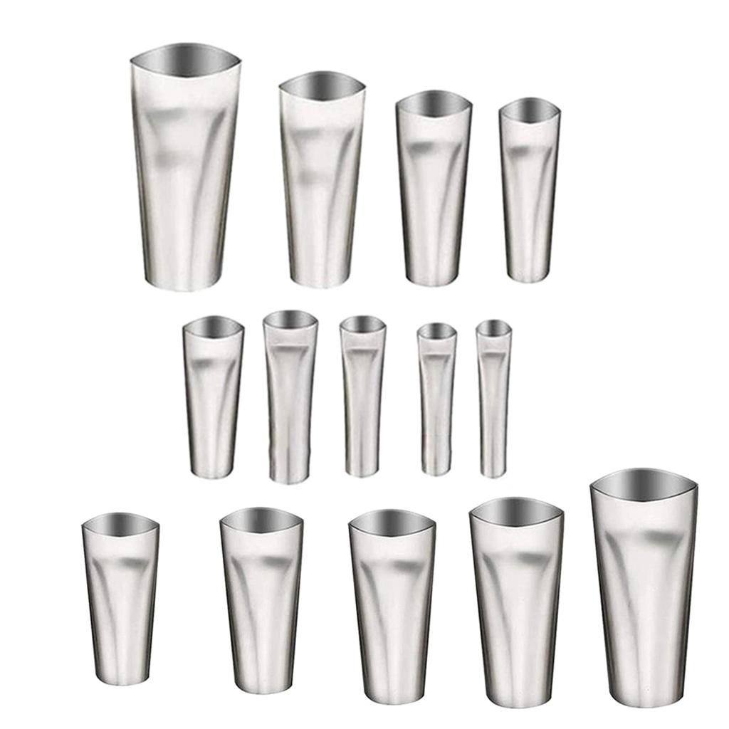 14Pieces Stainless Steel Caulking Nozzle Set Sealant Tip for Various Sizes Cartridges Dispensing Tip Comfortable Grip