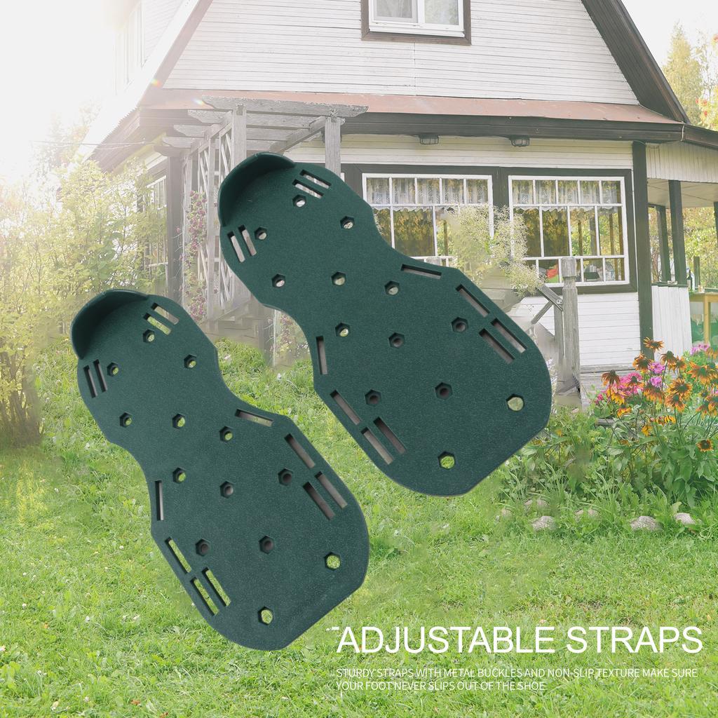 Lawn Aerator Shoes Effective Tool for Aerating Yard Soil Spike Aerating Sandals with   2 Straps Metal Buckle 26 Steel Metal Spikes One Size F