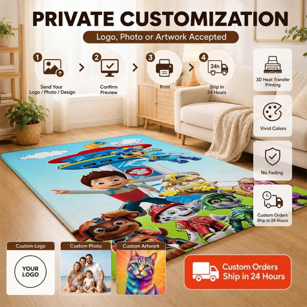 Paw Patrol Rescue Mission Indoor Rug Soft Nonslip Carpet For Living Room Hallway Balcony Home Decor Great Holiday Gift