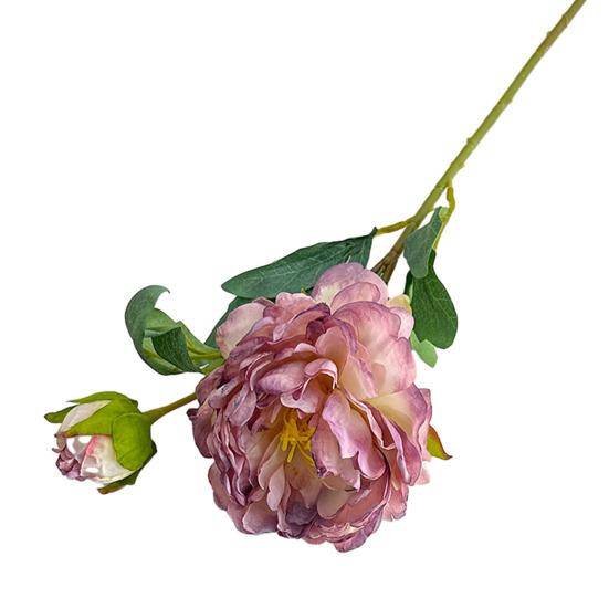 24" Artificial Peonies Flowers for Vase Faux Silk Long Stem Peony Flower Fake Floral Arrangement for DIY Bouquets Wedding Centerpiece Home