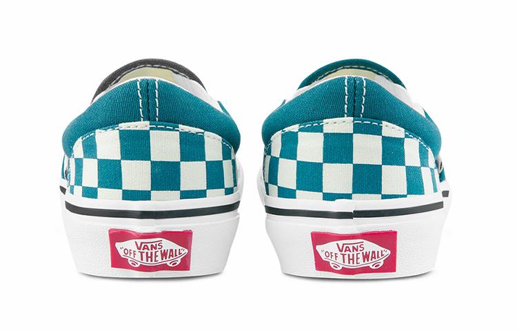 Vans Low Top Kids' Skateboarding Shoes White Green Checkerboard Children Aged 3 7 Years Old VN0A5KXM9EX
